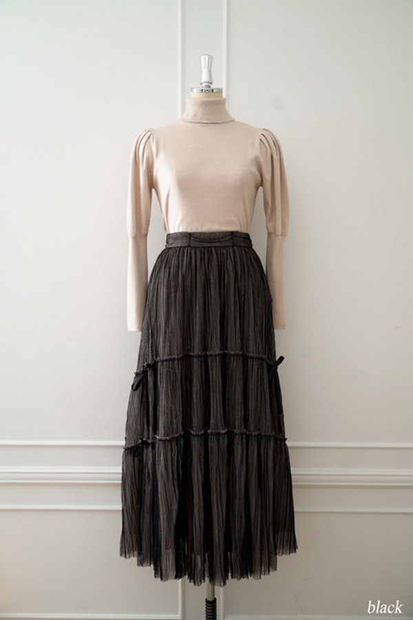 Fubail / Double Bow Tiered Tulle Skirt