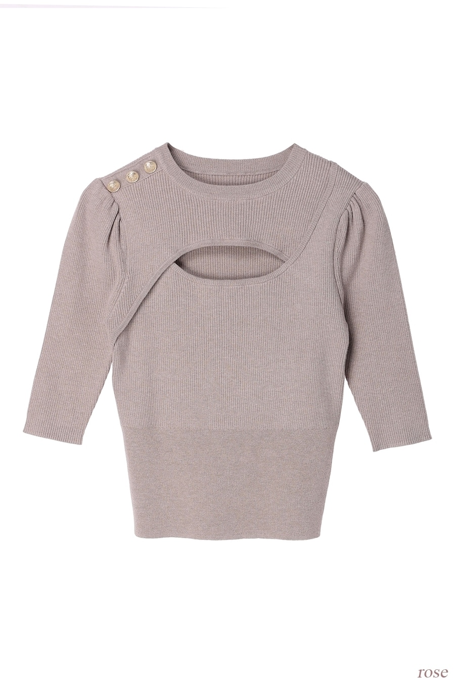 Fubail / Cutout Ribbed Stretch-Knit Top