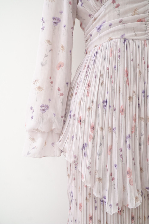 Fubail / In Bloom Pleated Chiffon Dress