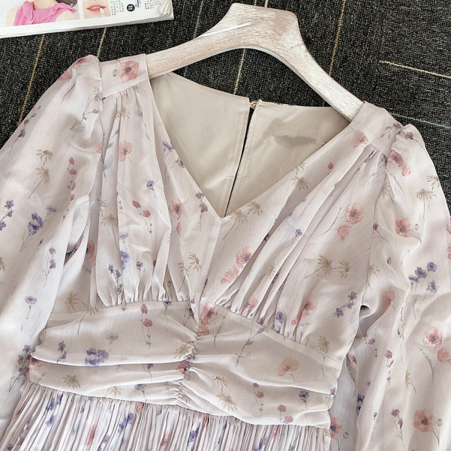 Fubail / In Bloom Pleated Chiffon Dress