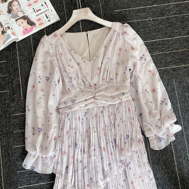 Fubail / In Bloom Pleated Chiffon Dress