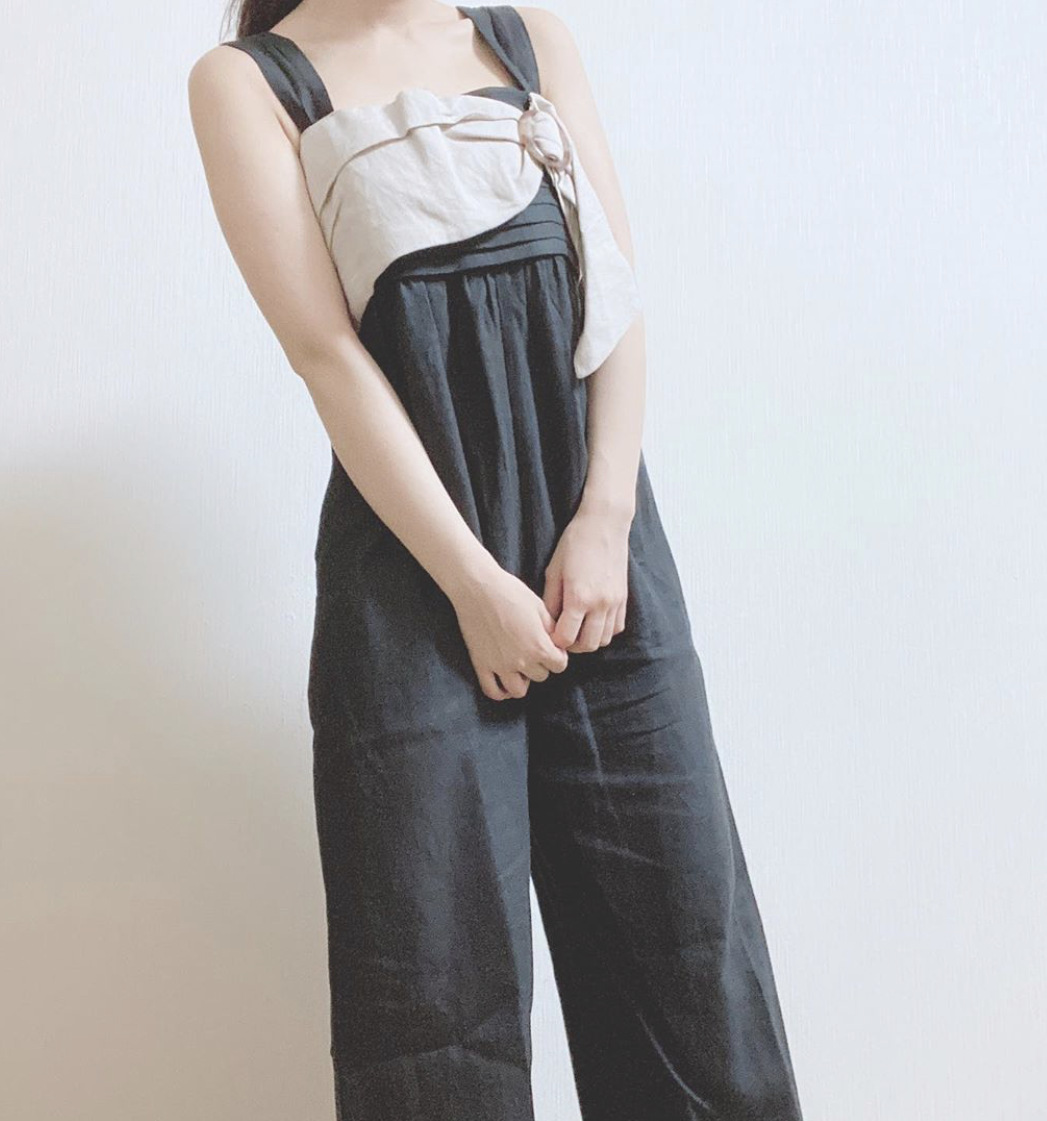 Fubail / Two-tone Linen Jumpsuit