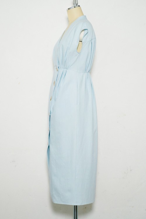 Fubail / Denim Wrap-effect Midi Dress