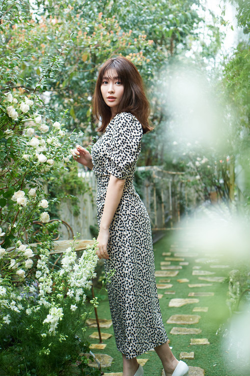 HLT Cherry Pattern Cache-Coeur One-Piece - ロングワンピース