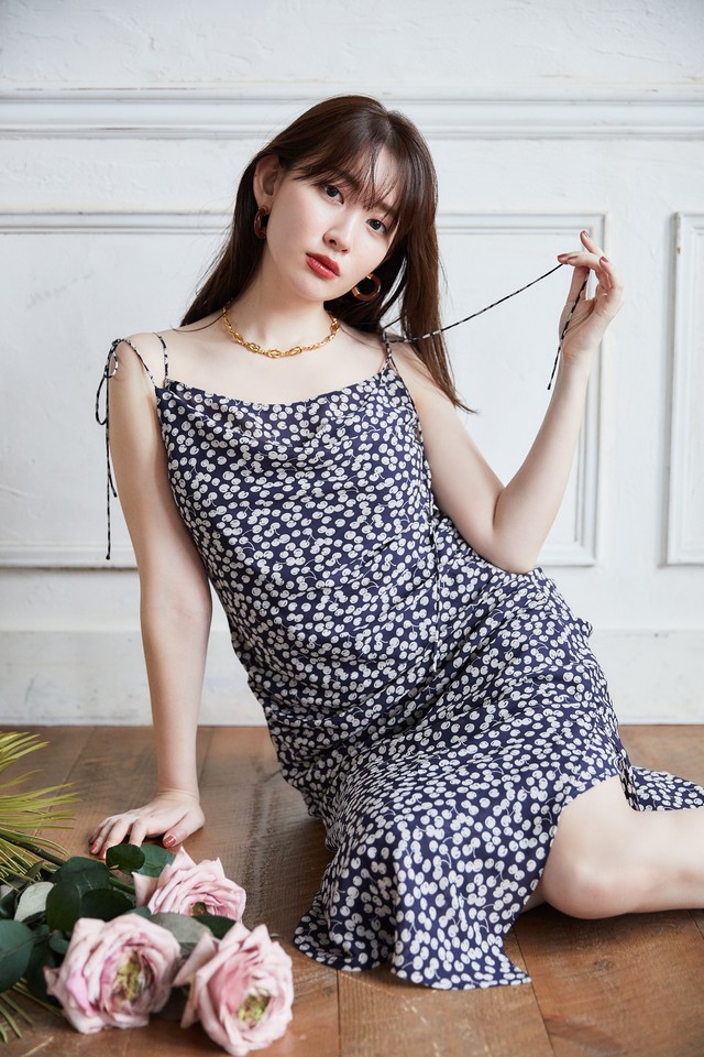 【新色】Cherry Pattern Layered Cami Dress