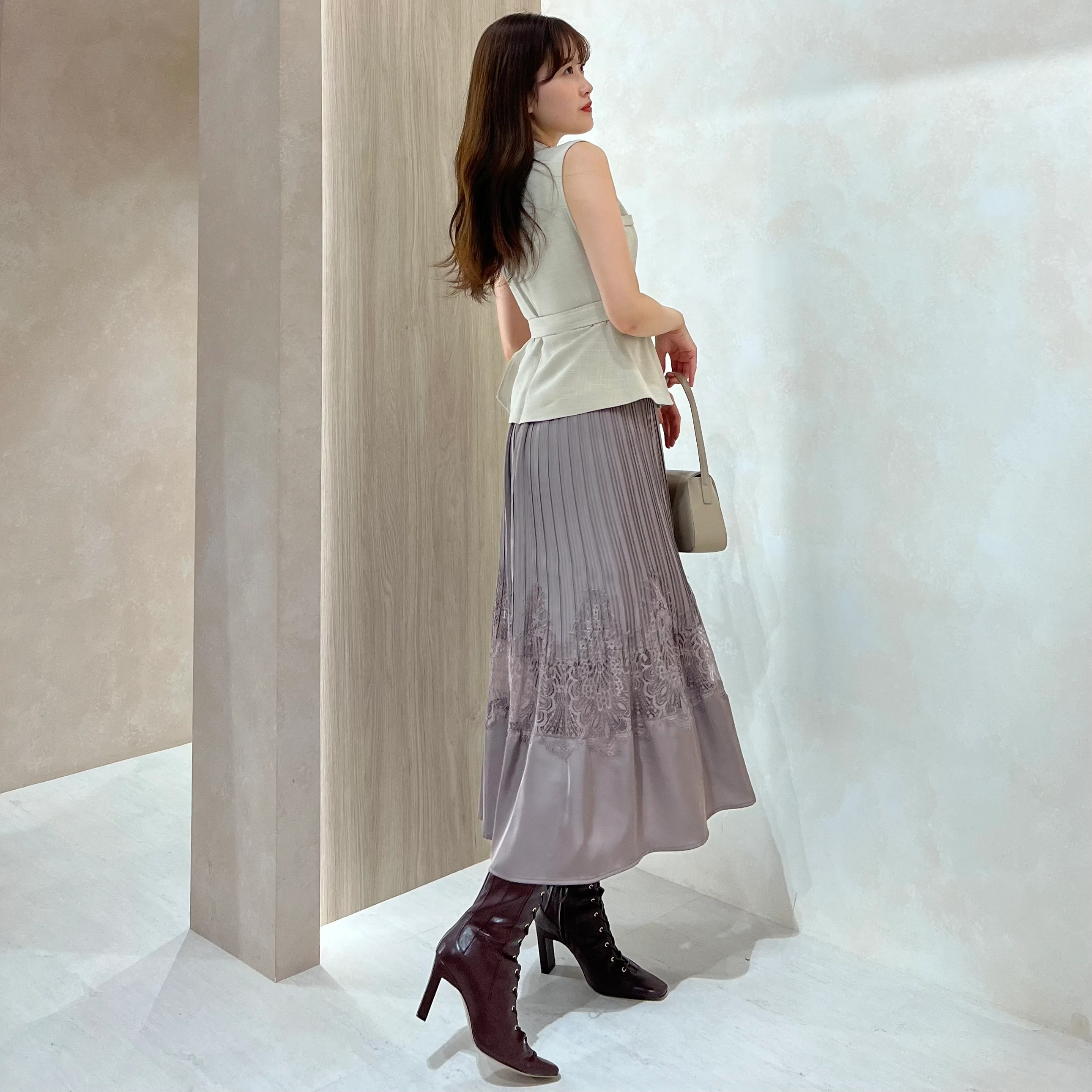 【Her lip to】Meurice Pleated Lace Dress2回着用しました
