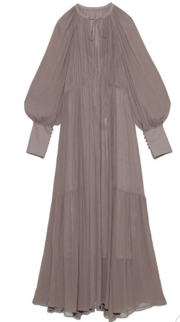 クロエ ワンピース ドレス フリル シフォン ウエストギャザー レディース約31cm袖丈