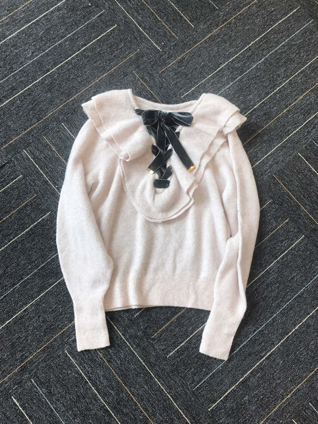 Lace Up Wool-blend Pullover