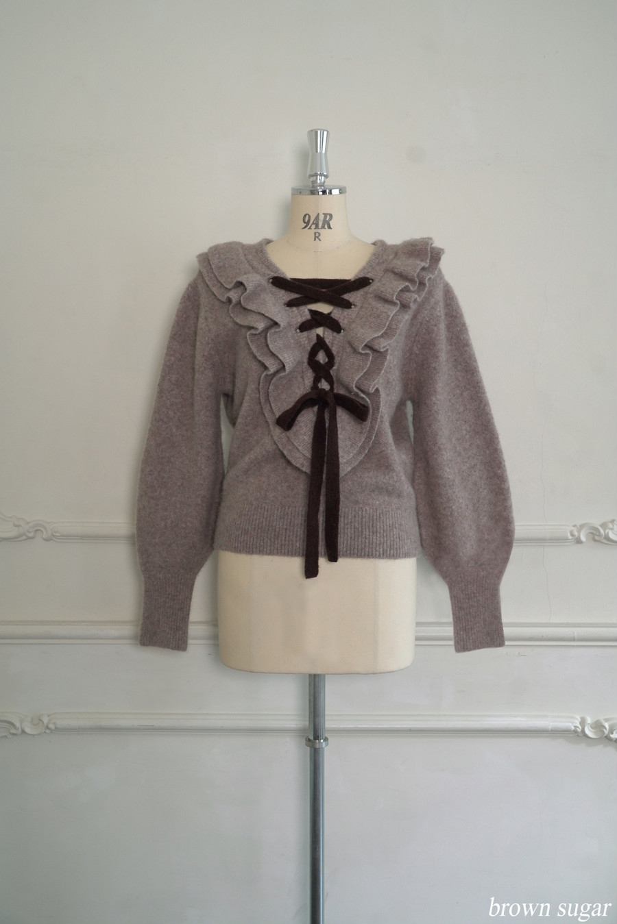 Lace Up Wool-blend Pullover チャコール